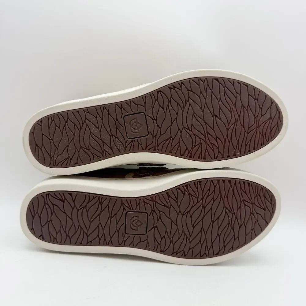 Spenco Womens Cambridge Low Sneaker US 8.5 Wide EU 39 Tan Leather EUC